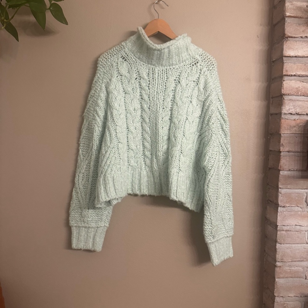 ANTHROPOLOGIE
Fisherman Cable-Knit Sweater - Mint - Picture 2 of 7